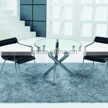 fashion design tempered glass round dining table