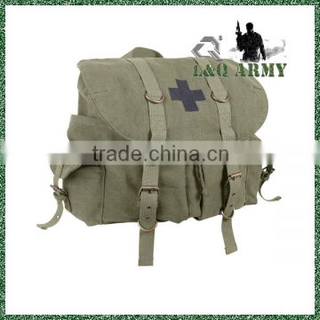 Olive Drab Vintage Military Medic Canvas Front Strap Backpack
