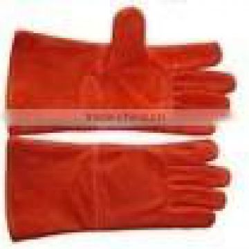 14 inch Red Cow Split Leather double palm Welding Gloves