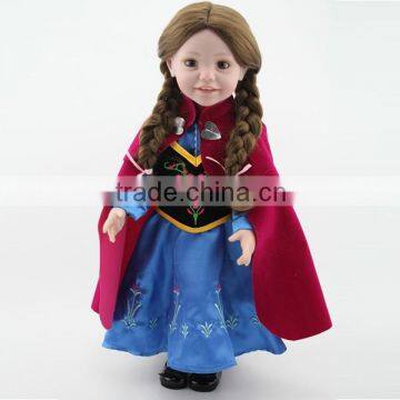 New fashion 18 inch american girl doll model in frozen clothes Anna clothes