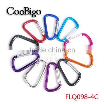 Colorful Aluminum Carabiner Spring Snap Hook Clip D-ring Keychain Camping Hiking #FLQ098-4C(Mix-s)