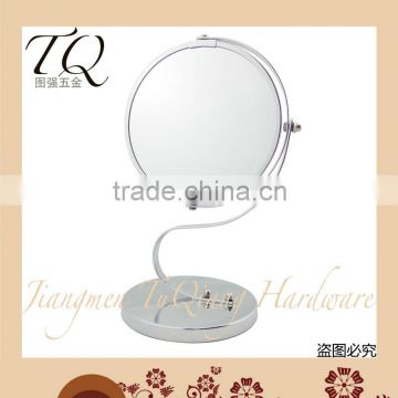 bathroom use 360 degree s shape frame cosmetic 2x magnifying makeup mirror