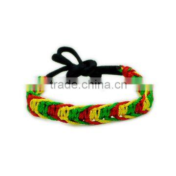 Hot Sale Wholesale handmade red/yellow/green braided friendship bracelet