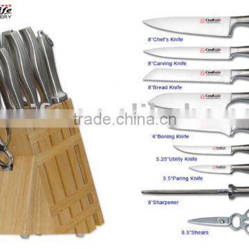 All Stainless Steel Handle 10pcs Stainless Steel Kitchen Knife Set Cooknife 10pcs set