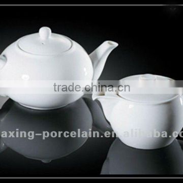 High quality super white durable porcelain tea pot H6298