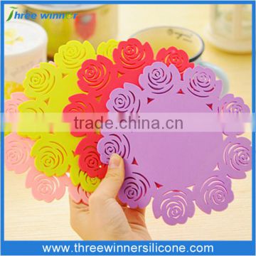 New design silicone cup mat silicone lace mat