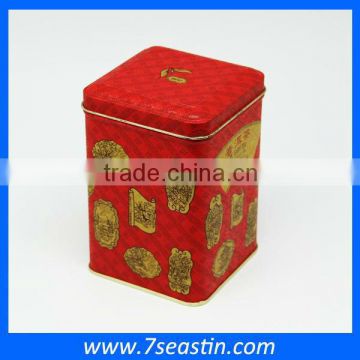 small tea tin box wholesale with square shape