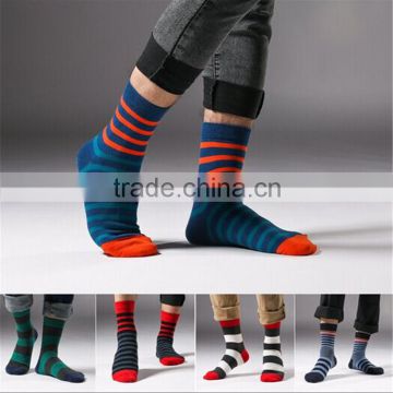 New design China Wholesale Orange striped Orange toe Sky blue color Fashion mens Crew Socks,Socks