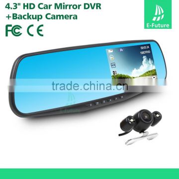 4.3inch full hd 1080p car rearview mirror camera dvr