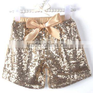 Gorgeous trendy boutique baby girls shorts gold sequin summer children shorts