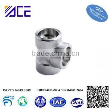 custom stainless steel aluminum tee pipe fittings