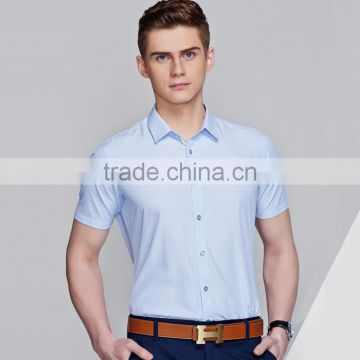 Custom hot sale stripes mens shirt slim fit short sleeve mens shirts models