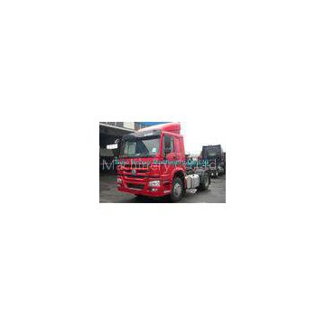 SINOTRUK HOWO 336hp Prime Mover Truck in Red , Unloading Diesel 4x2 Trucks