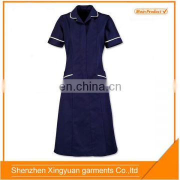 Blue Short sleeve Front Botton Medical Healthcare Nurses dress