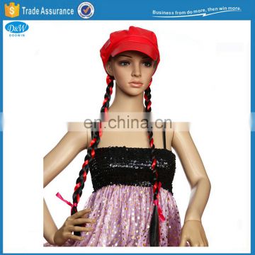 Long Braided Synthetic Hair Wig with Attached Hat