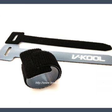 Pin type hook and loop hook and loop cable tie,black