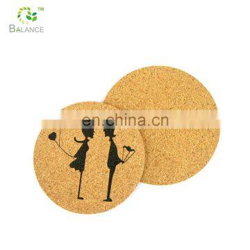 Promotional cork glass tea coaster with holder