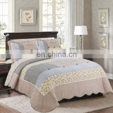 Flower Print hotel bed sheet Handmade Patchwork Cotton Quilt cover queen bedding sets
