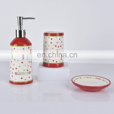 Custom Cute Design Kids Ceramic Bathroom Accessories Set