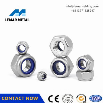 Stainless steel hexagonal self-locking nylon nut