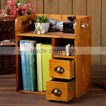 zakka mini wood desktop book storage box