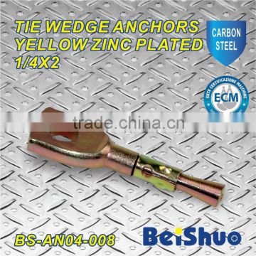 BS-AN04-008 tie wire wedge anchor yellow zinc plated