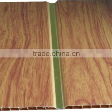 10'' width new wooden style trinidad pvc ceiling ,brown color with gold strip G006-3