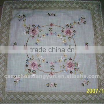 Hot sales crochet round ribbon lace tablecloth