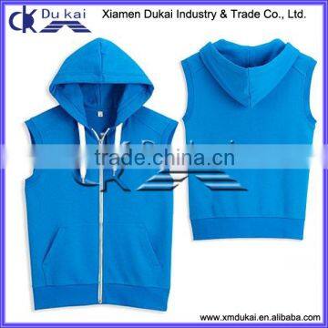 Men's cotton terry waistcoat with hood, men's vest