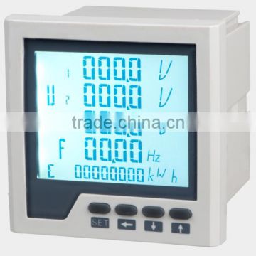 Three-phase electric network multifunctional power meter(LCD display)with transmission