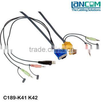 KVM Cable M/F HDB15+PS2/HDB15+PS2+ST