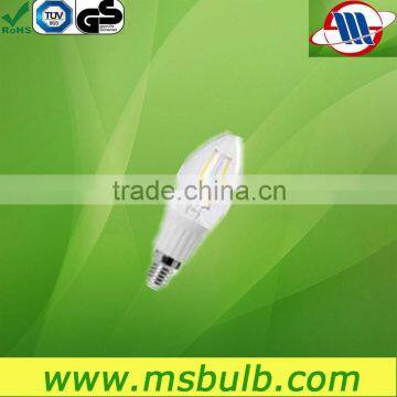 New LED tungste filament candle led bulb C35 2W manufacturer in zhejiang