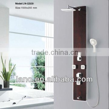 wood design tempered glass shower wall panels LN-GS09
