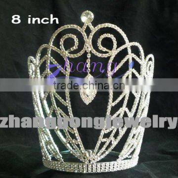 water shaped big rhinestone pageant tiara
