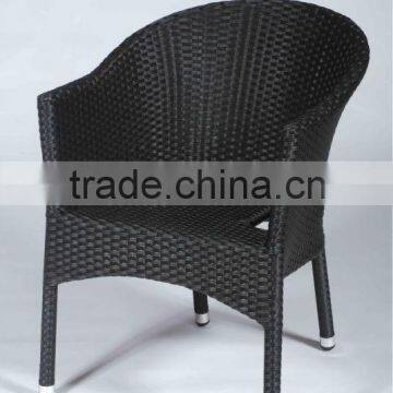 Stacking Aluminium Hotel PE Rattan Chair MB2651 sea black grass wicker
