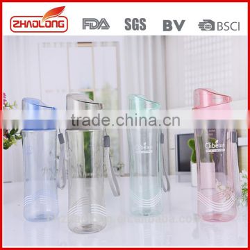 portable plastic sports water bottles with lanyard