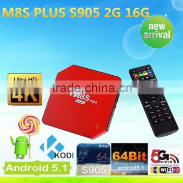 Reasonable prices Quad Core M8S Plus 2G 16G S905 android 5.1.1 tv box Amlogic S905 M8S plus tv box from Dragonworth
