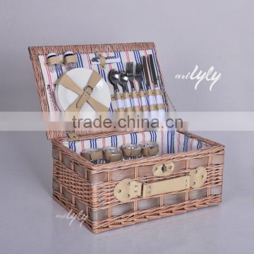 hot sell outdoor woodchip-wicker picnic hamper gift baskets