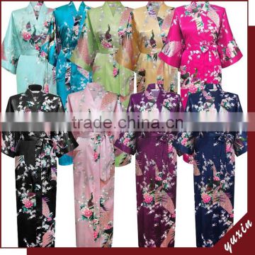 wholesale satin robe bath robe Custom made japan kimono robe 0609040