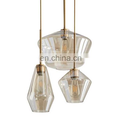 3 Heads Pendant Light Transparent Pendant Light Hanging Lamps For Living And Dining Room