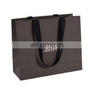 luxury custom recyclable black printed shopping hair packaging paper bags with logos