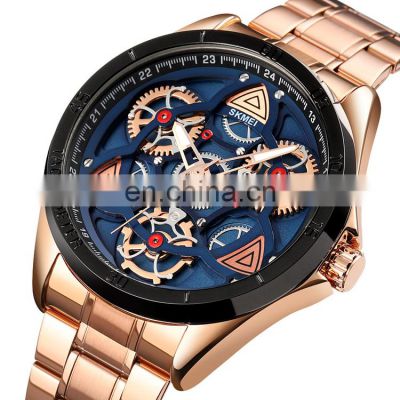 2020 New Skmei brand 1678 antique designer wrist watches rotate gear dial luxury quartz watches japan movt reloj para hombre