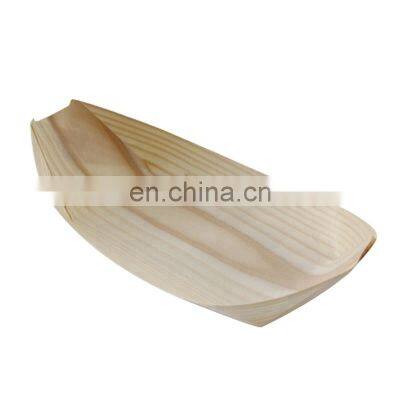 Popular pine wood packaging sushi disposable boat