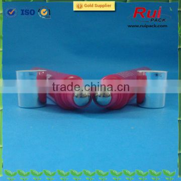 PE tube with metal roll on ball and UV coated screw cap