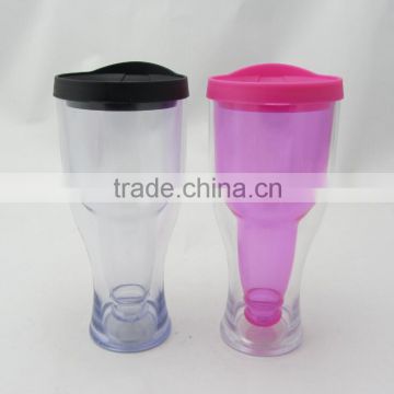 Double wall plastic insulated beer mugs