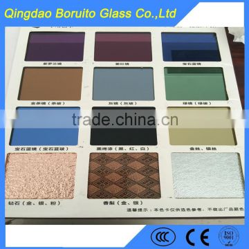 3mm colored mirror glass acid etching