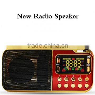 2016 Newest Portable Digital fm radio usb sd card reader speaker