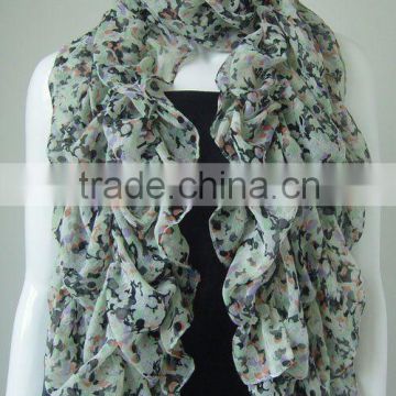 voile scarf with small flower pattern