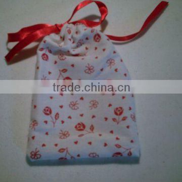 Small Printed Polyester Drawstring Gift Bag