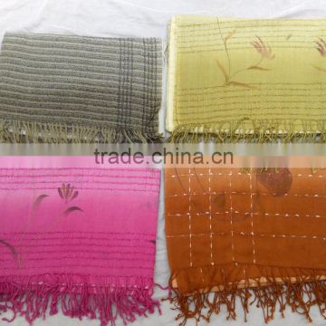 Cheap multi color wool embroidery stoles
